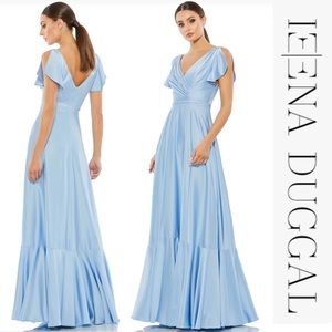 Ieena x Mac Duggal - Periwinkle  Satin A-Line Gown Size 2